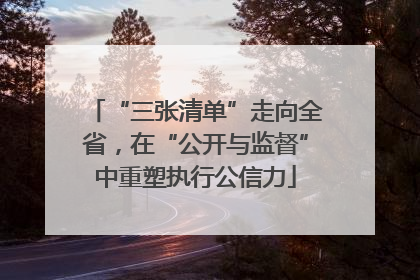“三张清单”走向全省，在“公开与监督”中重塑执行公信力