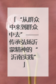 “从群众中来到群众中去”——传承弘扬沂蒙精神的“沂南实践”
