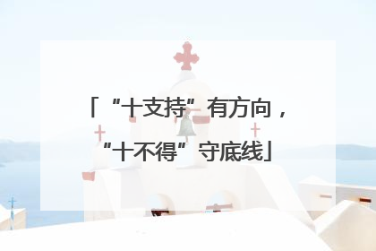 “十支持”有方向，“十不得”守底线