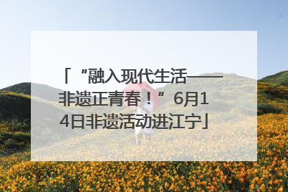 “融入现代生活——非遗正青春！”6月14日非遗活动进江宁