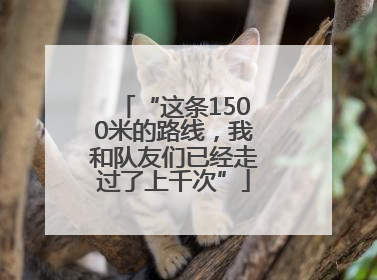 “这条1500米的路线，我和队友们已经走过了上千次”