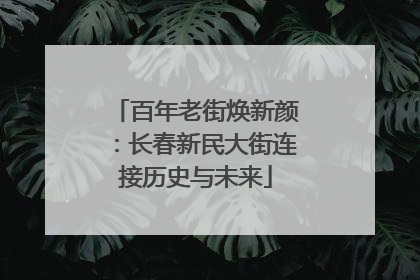 百年老街焕新颜：长春新民大街连接历史与未来