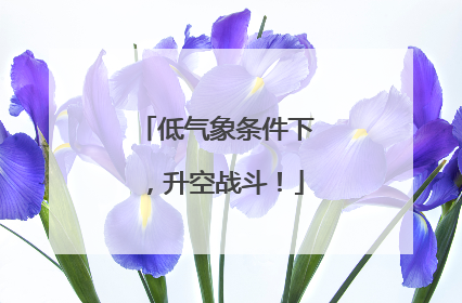 低气象条件下，升空战斗！