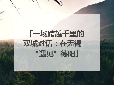 一场跨越千里的双城对话：在无锡“遇见”德阳