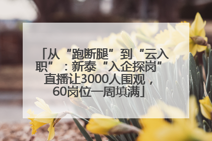 从“跑断腿”到“云入职”：新泰“入企探岗”直播让3000人围观，60岗位一周填满