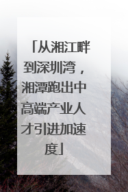 从湘江畔到深圳湾，湘潭跑出中高端产业人才引进加速度
