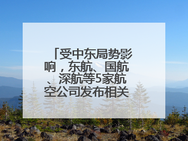 受中东局势影响，东航、国航、深航等5家航空公司发布相关航线退改政策