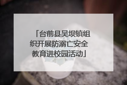 台前县吴坝镇组织开展防溺亡安全教育进校园活动