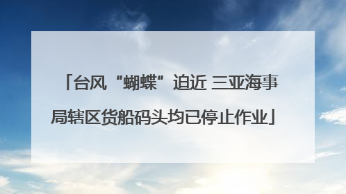 台风“蝴蝶”迫近 三亚海事局辖区货船码头均已停止作业