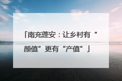 南充蓬安：让乡村有“颜值”更有“产值”