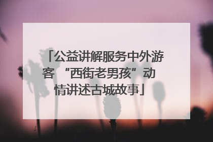 公益讲解服务中外游客 “西街老男孩”动情讲述古城故事