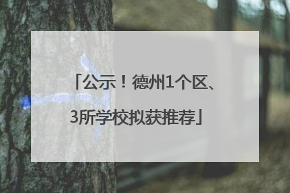 公示！德州1个区、3所学校拟获推荐