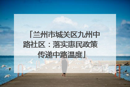 兰州市城关区九州中路社区：落实惠民政策 传递中路温度