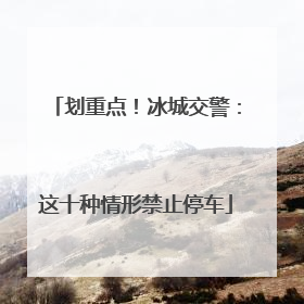 划重点！冰城交警：这十种情形禁止停车