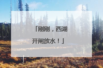 刚刚，西湖开闸放水！