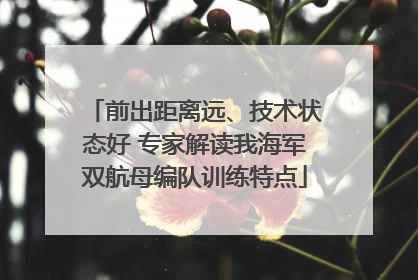 前出距离远、技术状态好 专家解读我海军双航母编队训练特点