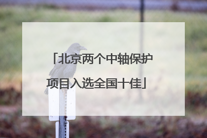 北京两个中轴保护项目入选全国十佳