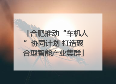 合肥推动“车机人”协同计划 打造聚合型智能产业集群