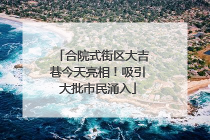 合院式街区大吉巷今天亮相！吸引大批市民涌入