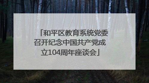 和平区教育系统党委召开纪念中国共产党成立104周年座谈会