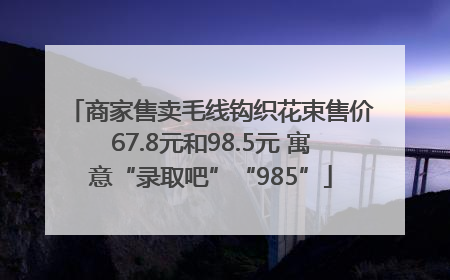 商家售卖毛线钩织花束售价67.8元和98.5元 寓意“录取吧”“985”