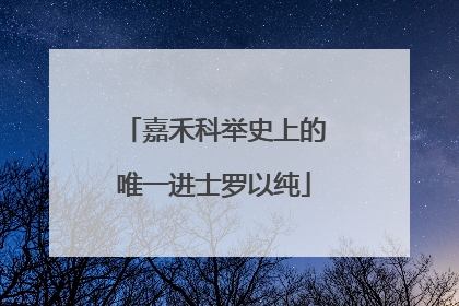 嘉禾科举史上的唯一进士罗以纯