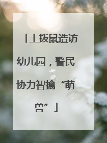 土拨鼠造访幼儿园，警民协力智擒“萌兽”