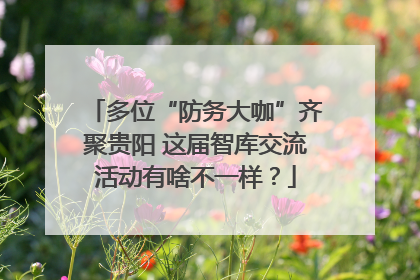 多位“防务大咖”齐聚贵阳 这届智库交流活动有啥不一样？
