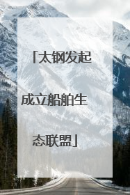 太钢发起成立船舶生态联盟
