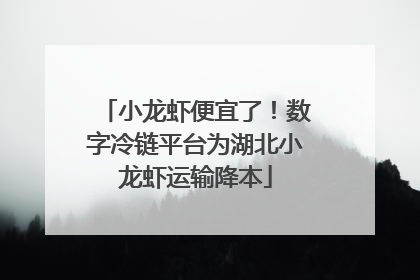 小龙虾便宜了！数字冷链平台为湖北小龙虾运输降本