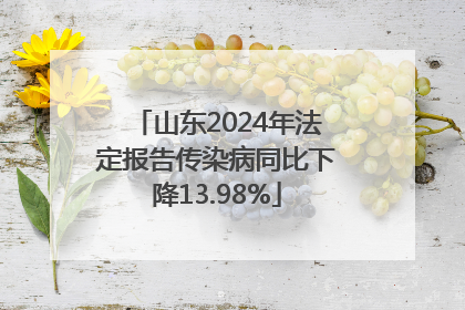 山东2024年法定报告传染病同比下降13.98%