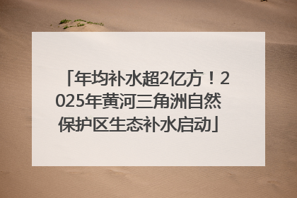 年均补水超2亿方！2025年黄河三角洲自然保护区生态补水启动