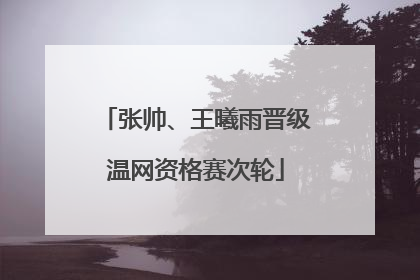 张帅、王曦雨晋级温网资格赛次轮