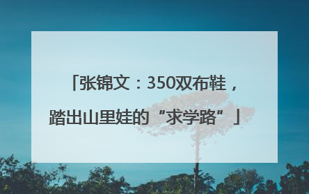 张锦文：350双布鞋，踏出山里娃的“求学路”