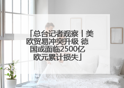 总台记者观察丨美欧贸易冲突升级 德国或面临2500亿欧元累计损失