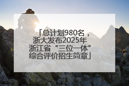 总计划980名，浙大发布2025年浙江省“三位一体”综合评价招生简章