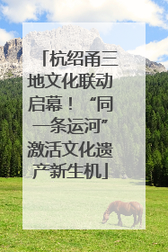 杭绍甬三地文化联动启幕！“同一条运河”激活文化遗产新生机