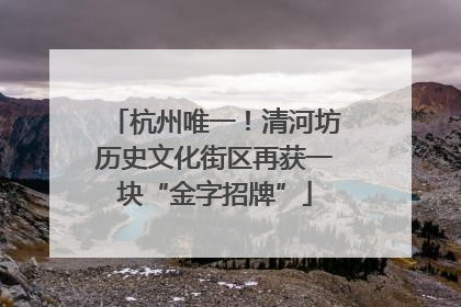杭州唯一！清河坊历史文化街区再获一块“金字招牌”