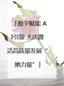 数字赋能 AI引领 大庆激活高质量发展“她力量”