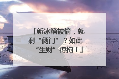 新冰箱被偷，就剩“俩门”？如此“生财”得拘！