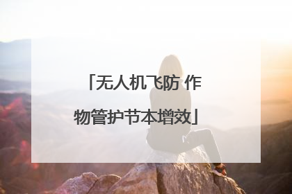 无人机飞防 作物管护节本增效