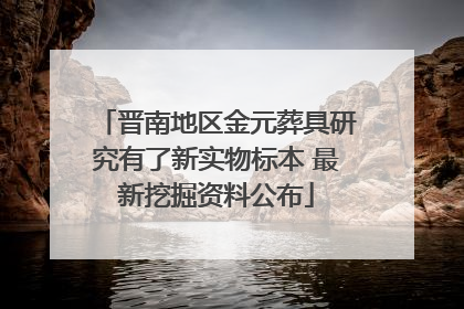 晋南地区金元葬具研究有了新实物标本 最新挖掘资料公布