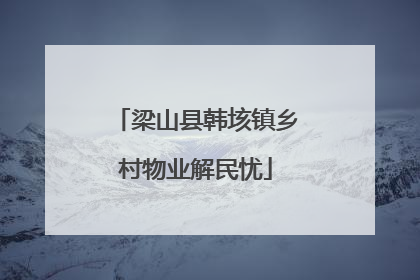 梁山县韩垓镇乡村物业解民忧