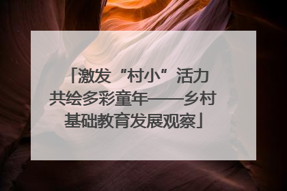 激发“村小”活力 共绘多彩童年——乡村基础教育发展观察