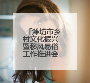 潍坊市乡村文化振兴暨移风易俗工作推进会议在诸城召开