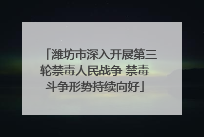 潍坊市深入开展第三轮禁毒人民战争 禁毒斗争形势持续向好