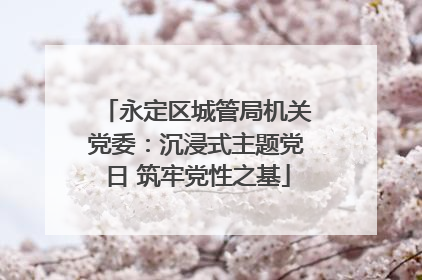 永定区城管局机关党委：沉浸式主题党日 筑牢党性之基