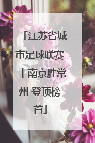 江苏省城市足球联赛丨南京胜常州 登顶榜首