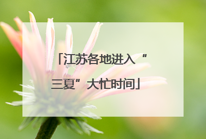 江苏各地进入“三夏”大忙时间