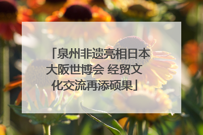 泉州非遗亮相日本大阪世博会 经贸文化交流再添硕果